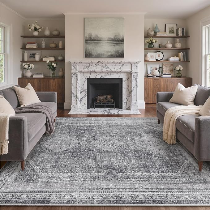 GENIMO 6x9 Area Rugs for Living Room, Machine Washable Non Slip Rugs, Low Pile - Image 2