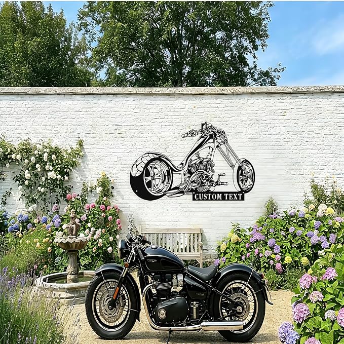 Custom Motorcycle Metal Sign Personalized Biker Name Sign Motorcycle Wall Art - Image 2