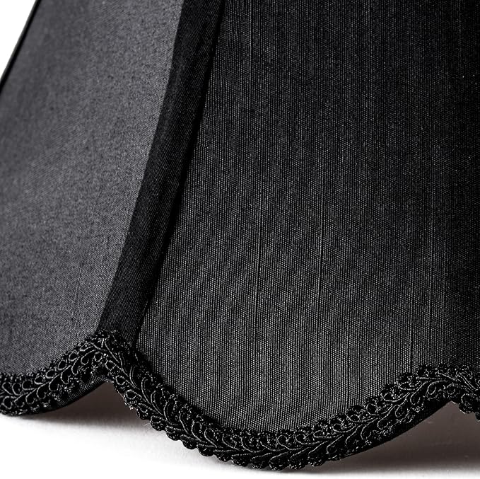 GOSO Scalloped Lamp Shades Set of 1 Medium Black Replac, Braids - Image 3