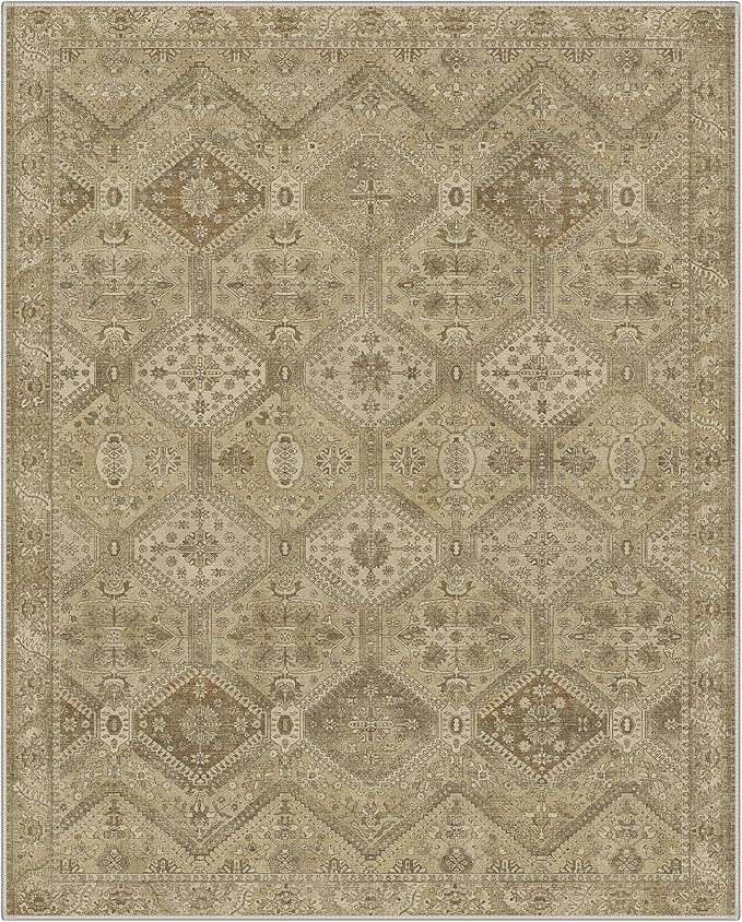 GENIMO 9x12 Area Rugs for Living Room, Machine Washable Non Slip Vintage Rugs - Image 5