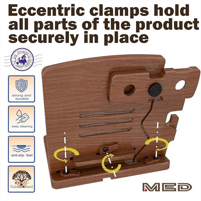 MED Wood Phone Docking Station – Nightstand Desk Organizer - Image 8