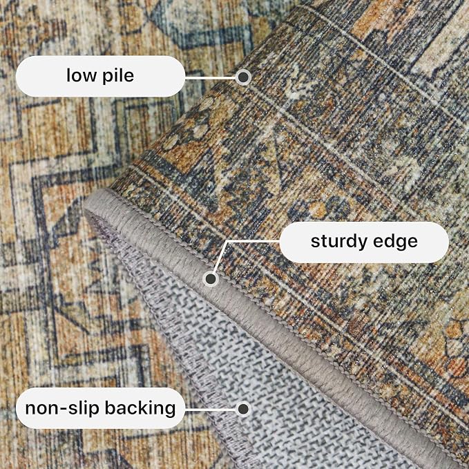GENIMO 2x5 Runner Rugs for Hallway, Machine Washable Non Slip Vintage Rugs - Image 6
