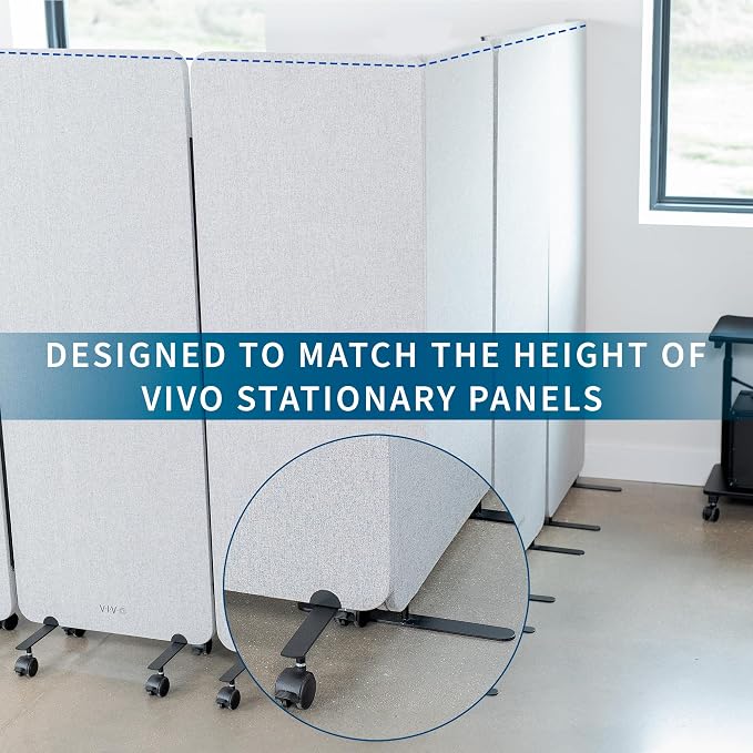 VIVO Freestanding 24 x 66 inch Privacy Panel, Mobile Cubicle Divider, Single 24 - Image 6