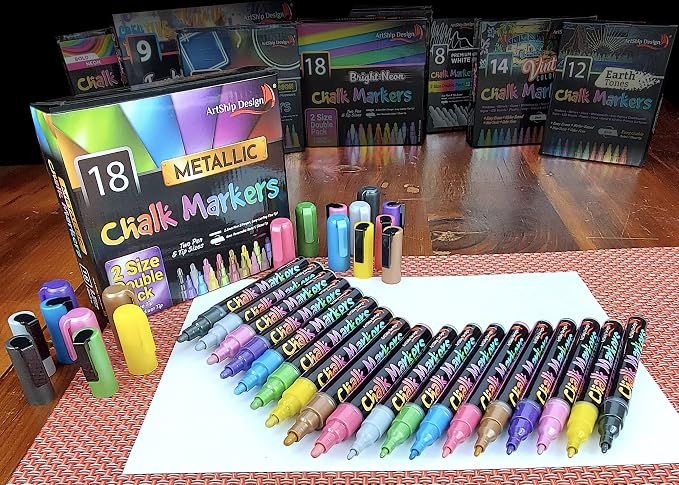 18 Metallic Chalk Markers - Image 2
