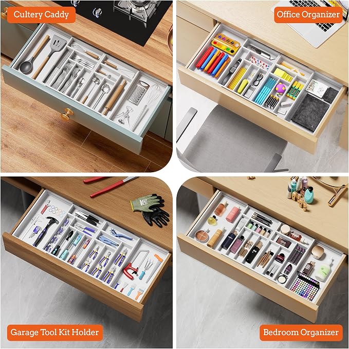 Silverware Organizer Large, Magnetic Connected Expandable 13 Slots Silverware - Image 8