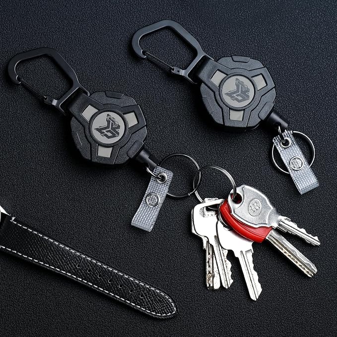 2-Pack Retractable Keychain, Heavy Duty Carabiner Badge Holder, Tactical ID - Image 5