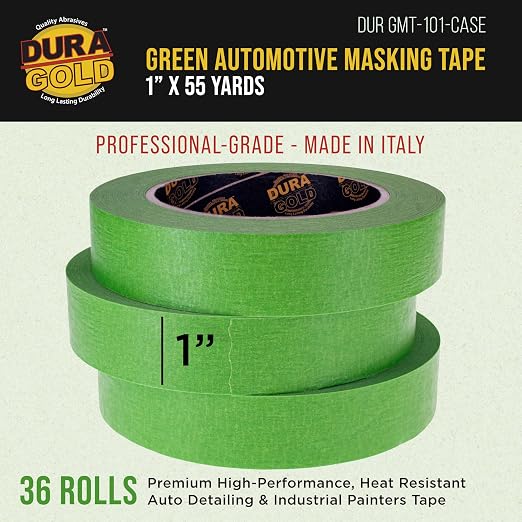 Dura-Gold Green Automotive Masking Tape 1 Inch, Case of 36 Rolls - Image 2