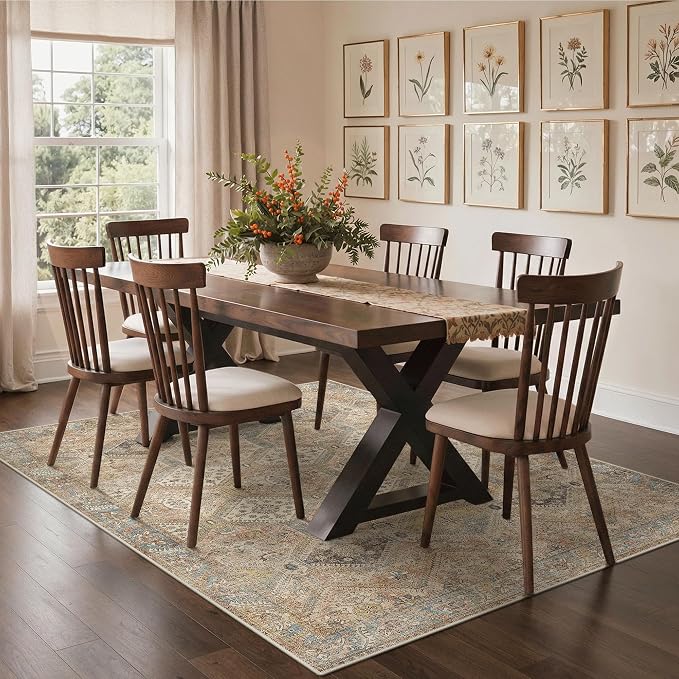 GENIMO 3x5 Area Rugs for Living Room, Machine Washable Non Slip Vintage Rugs - Image 8