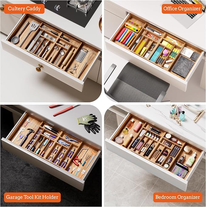 Silverware Organizer Large, Magnetic Connected Expandable 13 Slots Silverware - Image 8