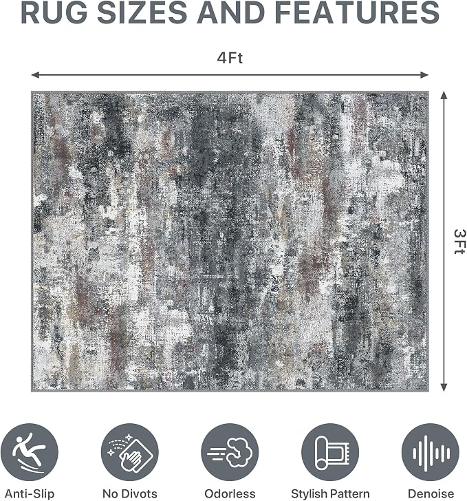 Office Chair Mat for Hardwood Tile Floor, Abstract 36"X 48" Desk Mats for - Image 9