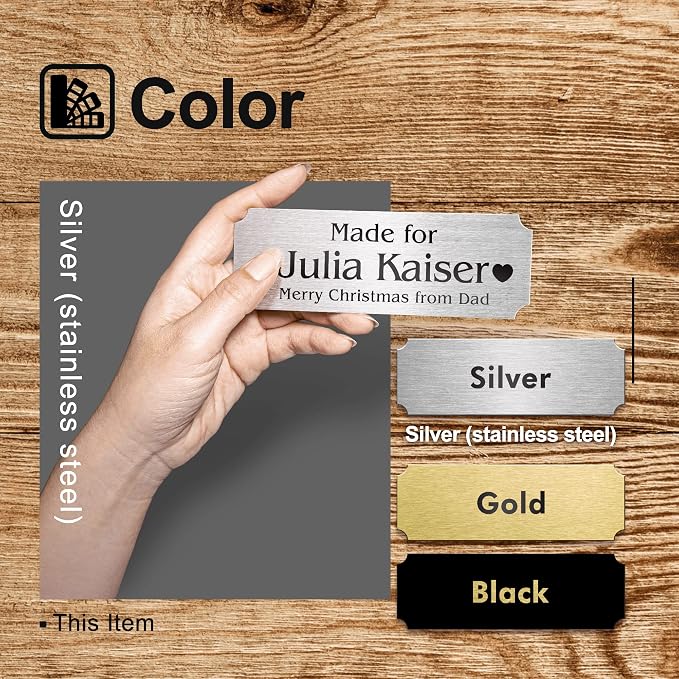 Personalized Name Plates, Stainless Steel Trophy Plates Engraved, Custom Name - Image 3
