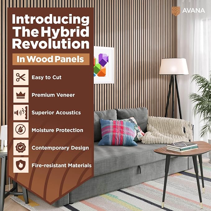 Avana Acoustic Wood Wall Panels – 94.4 X 12.6 Inch White Oak Acoustic Panels 4 - Image 2