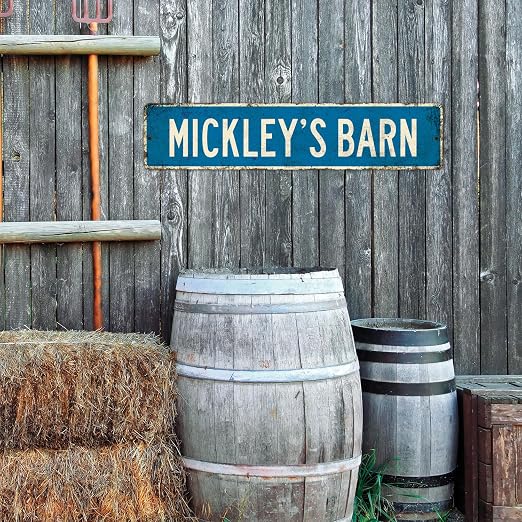 Custom Rustic Sign, Personalized Decor Street Signs Gift, 24x6 Inches, Fade - Image 7