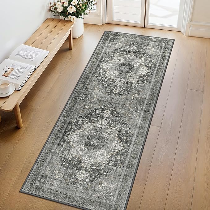 GENIMO 2x12 Runner Rugs for Hallway, Machine Washable Non Slip Vintage Rugs by GENIMO