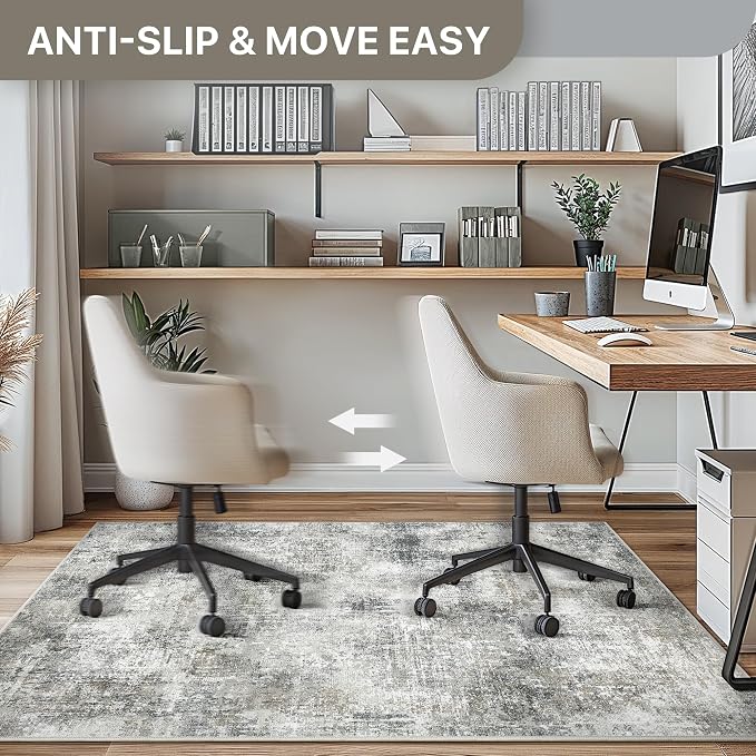 Office Chair Mat for Hardwood Tile Floor, Abstract 36"X 48" Desk Mats for - Image 4