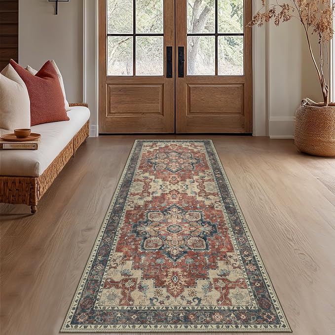 GENIMO 2x7 Runner Rugs for Hallway, Machine Washable Non Slip Vintage Rugs - Image 2