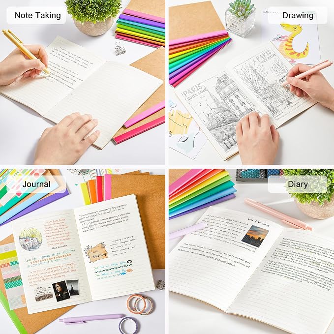 feela 96 Pack Composition Notebooks Bulk, Kraft Cover Lined Blank College Ruled - Image 7