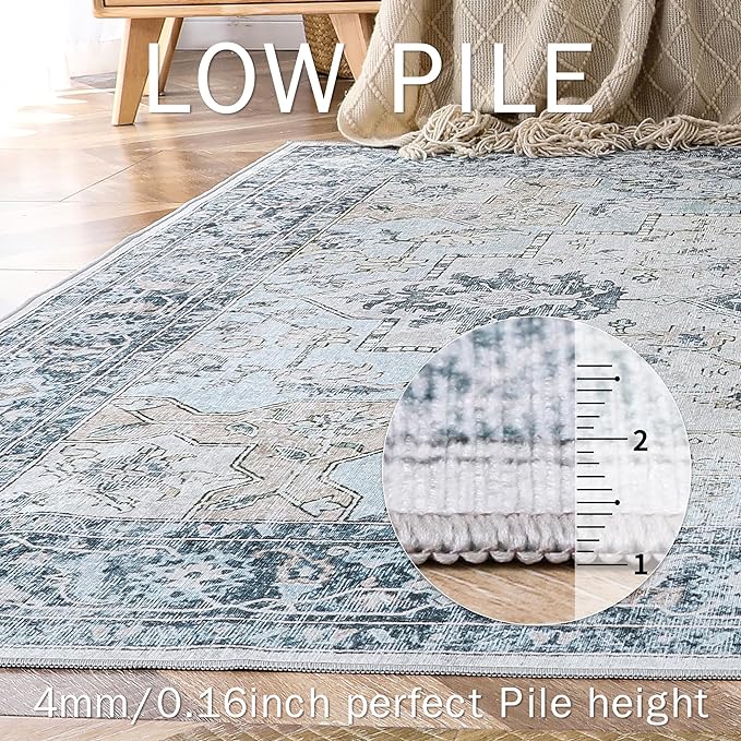 GENIMO Runner Rug 2'6"x12, Non Slip Vintage Hallway Runner Rugs, Low Pile - Image 4