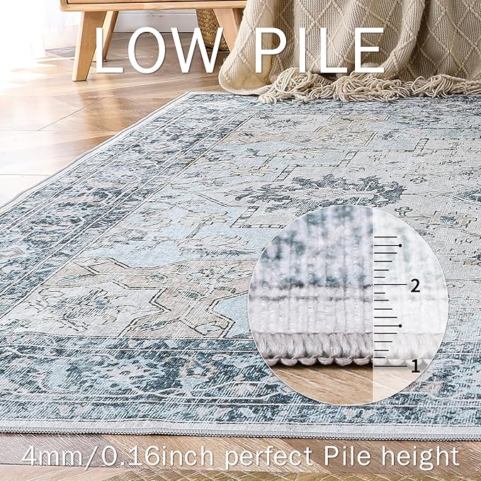 GENIMO Runner Rug 2x8, Non Slip Vintage Hallway Runner Rugs, Low Pile - Image 4