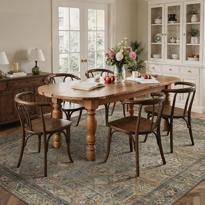 GENIMO 8x10 Area Rugs for Living Room, Machine Washable Non Slip Vintage Rugs - Image 4