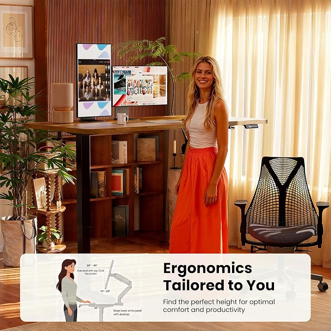 ErGear Height Adjustable Electric Standing Desk, 55 x 28 Inches Sit Stand up - Image 7