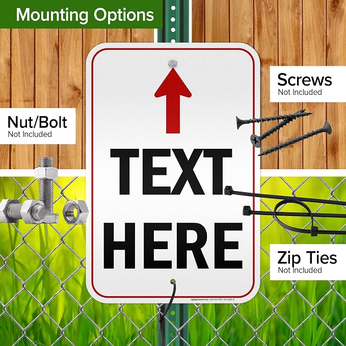 Custom Arrow, Custom Directional Sign, Up Arrow, 12x18 Inches, 3M EGP Reflective - Image 5