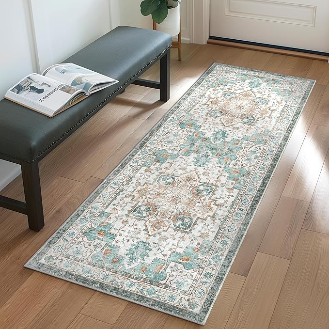 GENIMO 2x10 Runner Rugs for Hallway, Machine Washable Non Slip Vintage Rugs by GENIMO
