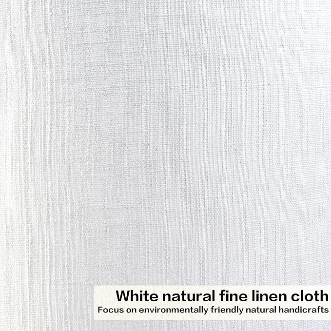 GO&SO Large White Texture Lamp Shades Set of 2, Drum Lampshades Replacemnt - Image 3