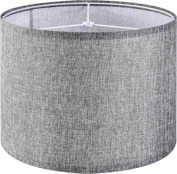 Gray Drum Lamp Shades Medium 13" Top x 13" Bottom x 10" High Traditional by GOSO