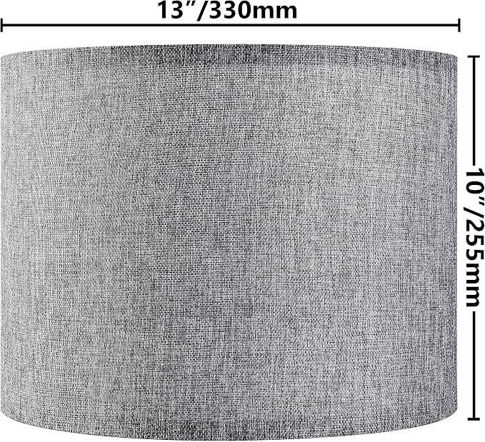Gray Drum Lamp Shades Medium 13" Top x 13" Bottom x 10" High Traditional - Image 3