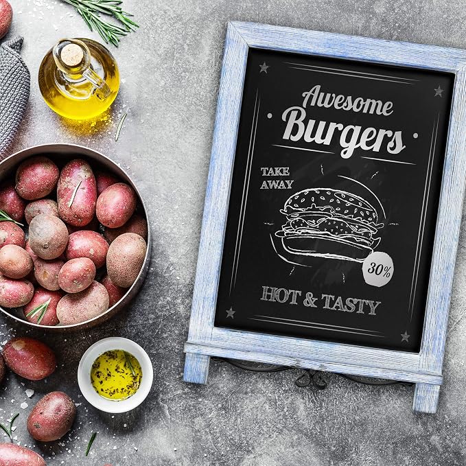 HBCY Creations Rustic Weathered Wooden Tabletop Chalkboard - Image 9