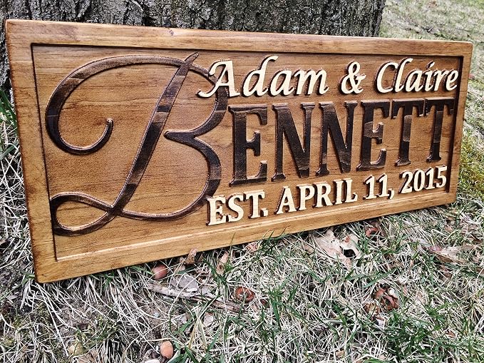 Personalized Family Name Sign Personalized Wedding Gifts Wall Art Rustic Home - Image 3