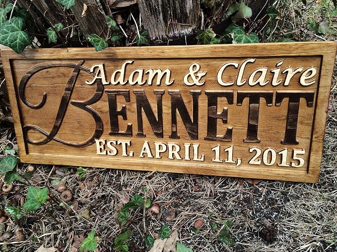 Personalized Family Name Sign Personalized Wedding Gifts Wall Art Rustic Home - Image 2